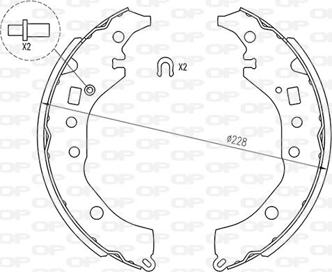 Open Parts BSA2261.00 - Комплект тормозных колодок, барабанные autospares.lv