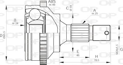 Open Parts CVJ5499.10 - Шарнирный комплект, ШРУС, приводной вал autospares.lv