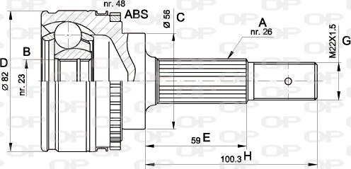 Open Parts CVJ5492.10 - Шарнирный комплект, ШРУС, приводной вал autospares.lv