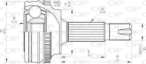 Open Parts CVJ5497.10 - Шарнирный комплект, ШРУС, приводной вал autospares.lv