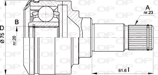 Open Parts CVJ5406.20 - Шарнирный комплект, ШРУС, приводной вал autospares.lv