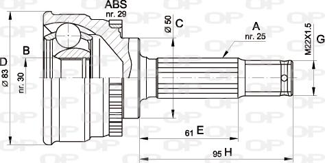 Open Parts CVJ5484.10 - Шарнирный комплект, ШРУС, приводной вал autospares.lv