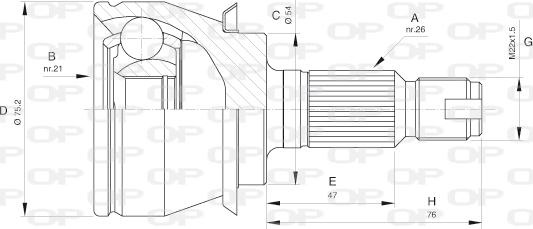 Open Parts CVJ5488.10 - Шарнирный комплект, ШРУС, приводной вал autospares.lv