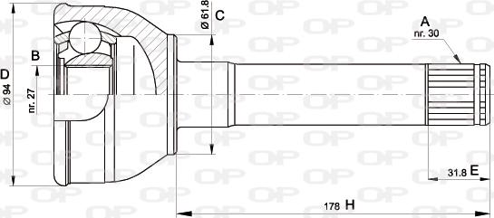 Open Parts CVJ5429.10 - Шарнирный комплект, ШРУС, приводной вал autospares.lv