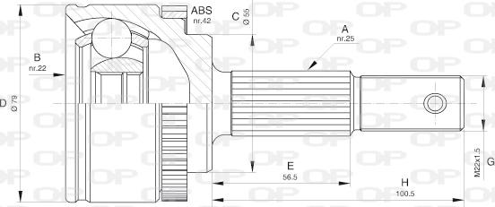 Open Parts CVJ5596.10 - Шарнирный комплект, ШРУС, приводной вал autospares.lv