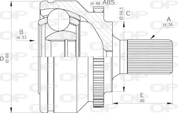 Open Parts CVJ5590.10 - Шарнирный комплект, ШРУС, приводной вал autospares.lv