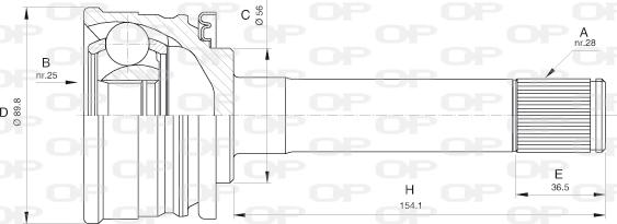Open Parts CVJ5560.10 - Шарнирный комплект, ШРУС, приводной вал autospares.lv