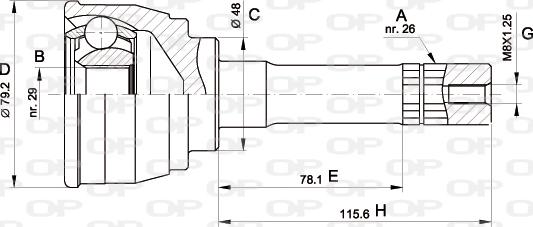 Open Parts CVJ5568.10 - Шарнирный комплект, ШРУС, приводной вал autospares.lv