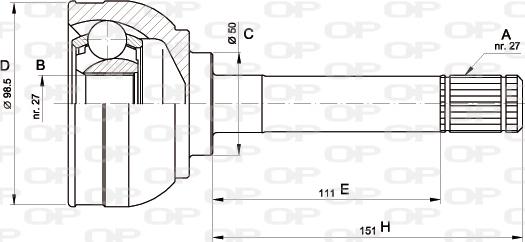 Open Parts CVJ5563.10 - Шарнирный комплект, ШРУС, приводной вал autospares.lv