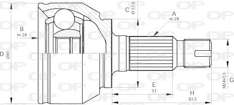 Open Parts CVJ5567.10 - Шарнирный комплект, ШРУС, приводной вал autospares.lv