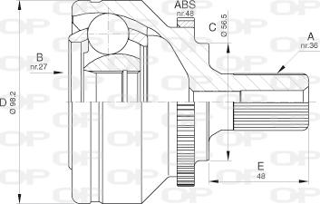 Open Parts CVJ5589.10 - Шарнирный комплект, ШРУС, приводной вал autospares.lv