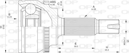 Open Parts CVJ5588.10 - Шарнирный комплект, ШРУС, приводной вал autospares.lv