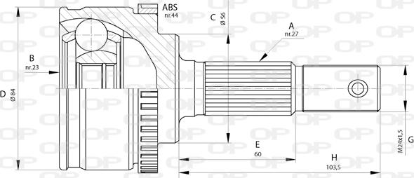 Open Parts CVJ5583.10 - Шарнирный комплект, ШРУС, приводной вал autospares.lv