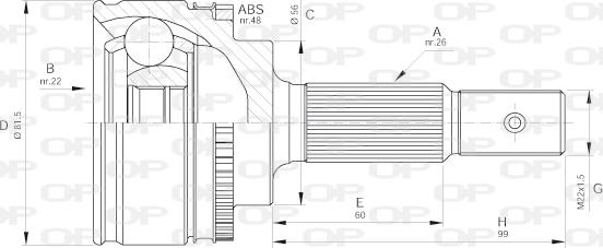 Open Parts CVJ5587.10 - Шарнирный комплект, ШРУС, приводной вал autospares.lv