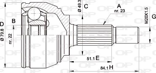 Open Parts CVJ5521.10 - Шарнирный комплект, ШРУС, приводной вал autospares.lv