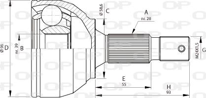 Open Parts CVJ5695.10 - Шарнирный комплект, ШРУС, приводной вал autospares.lv