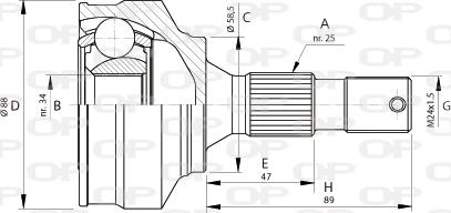 Open Parts CVJ5690.10 - Шарнирный комплект, ШРУС, приводной вал autospares.lv