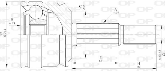 Open Parts CVJ5642.10 - Шарнирный комплект, ШРУС, приводной вал autospares.lv