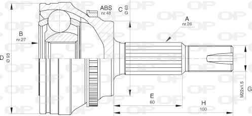 Open Parts CVJ5659.10 - Шарнирный комплект, ШРУС, приводной вал autospares.lv