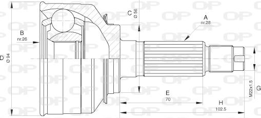 Open Parts CVJ5656.10 - Шарнирный комплект, ШРУС, приводной вал autospares.lv