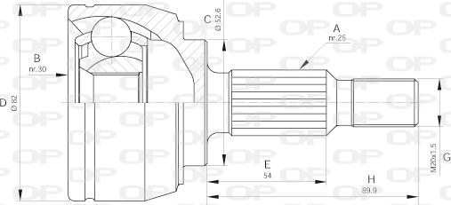 Open Parts CVJ5650.10 - Шарнирный комплект, ШРУС, приводной вал autospares.lv