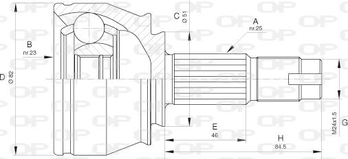 Open Parts CVJ5651.10 - Шарнирный комплект, ШРУС, приводной вал autospares.lv