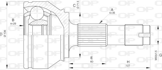 Open Parts CVJ5658.10 - Шарнирный комплект, ШРУС, приводной вал autospares.lv