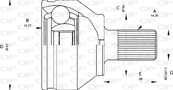 Open Parts CVJ5669.10 - Шарнирный комплект, ШРУС, приводной вал autospares.lv