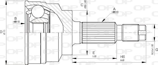 Open Parts CVJ5664.10 - Шарнирный комплект, ШРУС, приводной вал autospares.lv