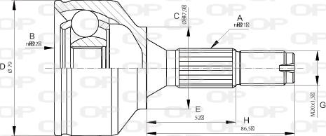 Open Parts CVJ5668.10 - Шарнирный комплект, ШРУС, приводной вал autospares.lv