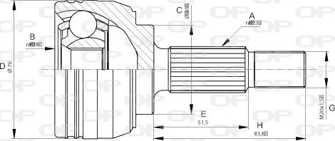 Open Parts CVJ5662.10 - Шарнирный комплект, ШРУС, приводной вал autospares.lv