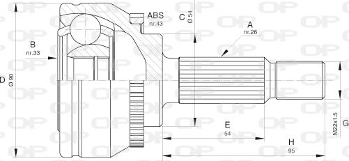 Open Parts CVJ5600.10 - Шарнирный комплект, ШРУС, приводной вал autospares.lv