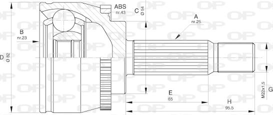 Open Parts CVJ5601.10 - Шарнирный комплект, ШРУС, приводной вал autospares.lv