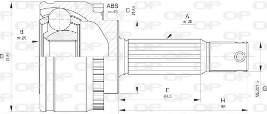 Open Parts CVJ5607.10 - Шарнирный комплект, ШРУС, приводной вал autospares.lv