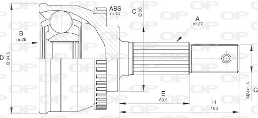 Open Parts CVJ5614.10 - Шарнирный комплект, ШРУС, приводной вал autospares.lv