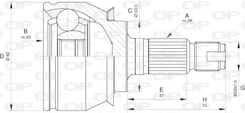 Open Parts CVJ5610.10 - Шарнирный комплект, ШРУС, приводной вал autospares.lv