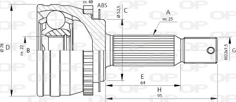 Open Parts CVJ5689.10 - Шарнирный комплект, ШРУС, приводной вал autospares.lv