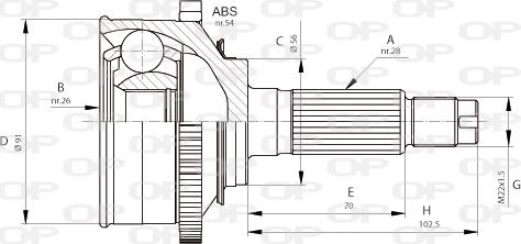 Open Parts CVJ5686.10 - Шарнирный комплект, ШРУС, приводной вал autospares.lv