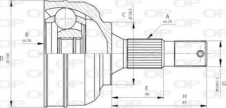 Open Parts CVJ5680.10 - Шарнирный комплект, ШРУС, приводной вал autospares.lv