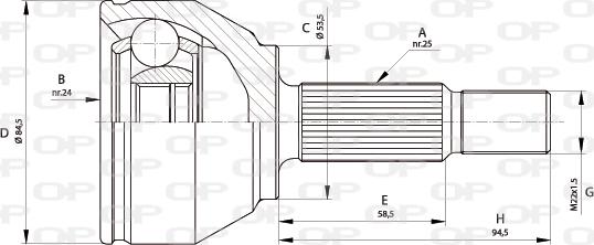 Open Parts CVJ5681.10 - Шарнирный комплект, ШРУС, приводной вал autospares.lv