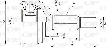 Open Parts CVJ5688.10 - Шарнирный комплект, ШРУС, приводной вал autospares.lv