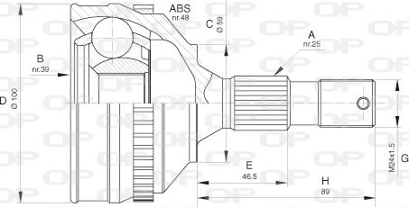 Open Parts CVJ5635.10 - Шарнирный комплект, ШРУС, приводной вал autospares.lv