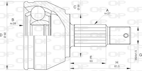 Open Parts CVJ5638.10 - Шарнирный комплект, ШРУС, приводной вал autospares.lv