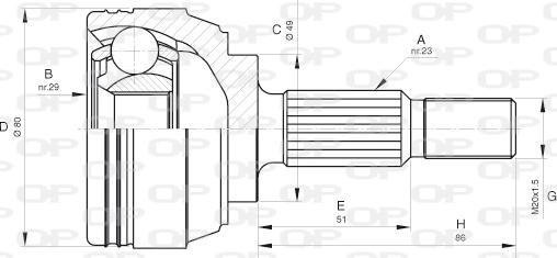 Open Parts CVJ5633.10 - Шарнирный комплект, ШРУС, приводной вал autospares.lv