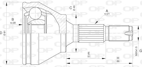 Open Parts CVJ5632.10 - Шарнирный комплект, ШРУС, приводной вал autospares.lv