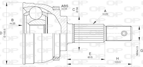 Open Parts CVJ5629.10 - Шарнирный комплект, ШРУС, приводной вал autospares.lv