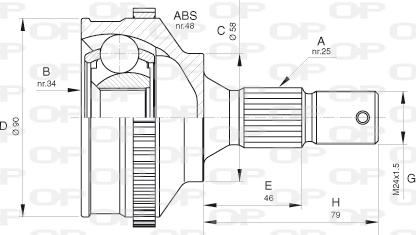 Open Parts CVJ5625.10 - Шарнирный комплект, ШРУС, приводной вал autospares.lv