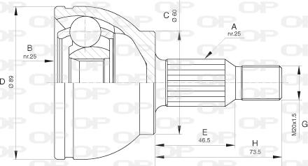 Open Parts CVJ5628.10 - Шарнирный комплект, ШРУС, приводной вал autospares.lv