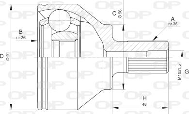 Open Parts CVJ5623.10 - Шарнирный комплект, ШРУС, приводной вал autospares.lv