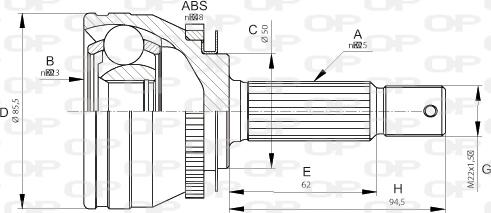 Open Parts CVJ5674.10 - Шарнирный комплект, ШРУС, приводной вал autospares.lv